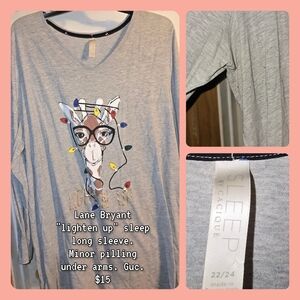 Lane Bryant Light Gray Giraffe Graphic Sleep Shirt